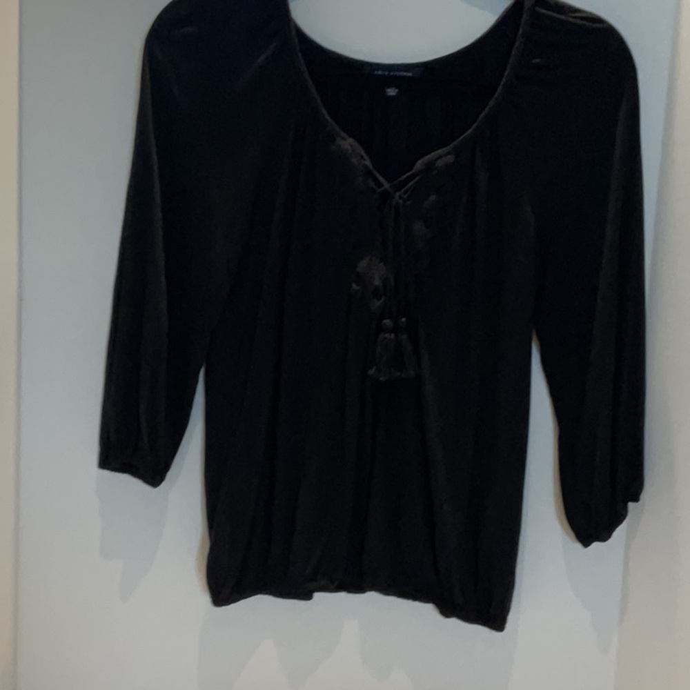 Max Edition Black Women's Top with crochet neckline